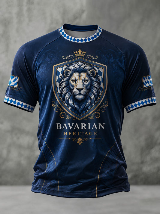 Herren-T-Shirt mit deutschem bayerischen Löwen-Print
