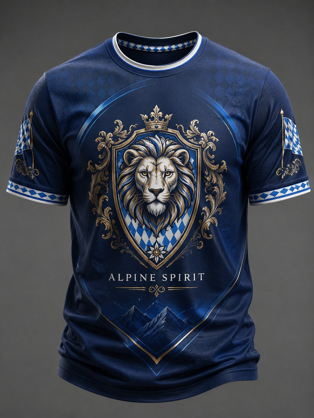 Herren-T-Shirt mit deutschem bayerischen Löwen-Print