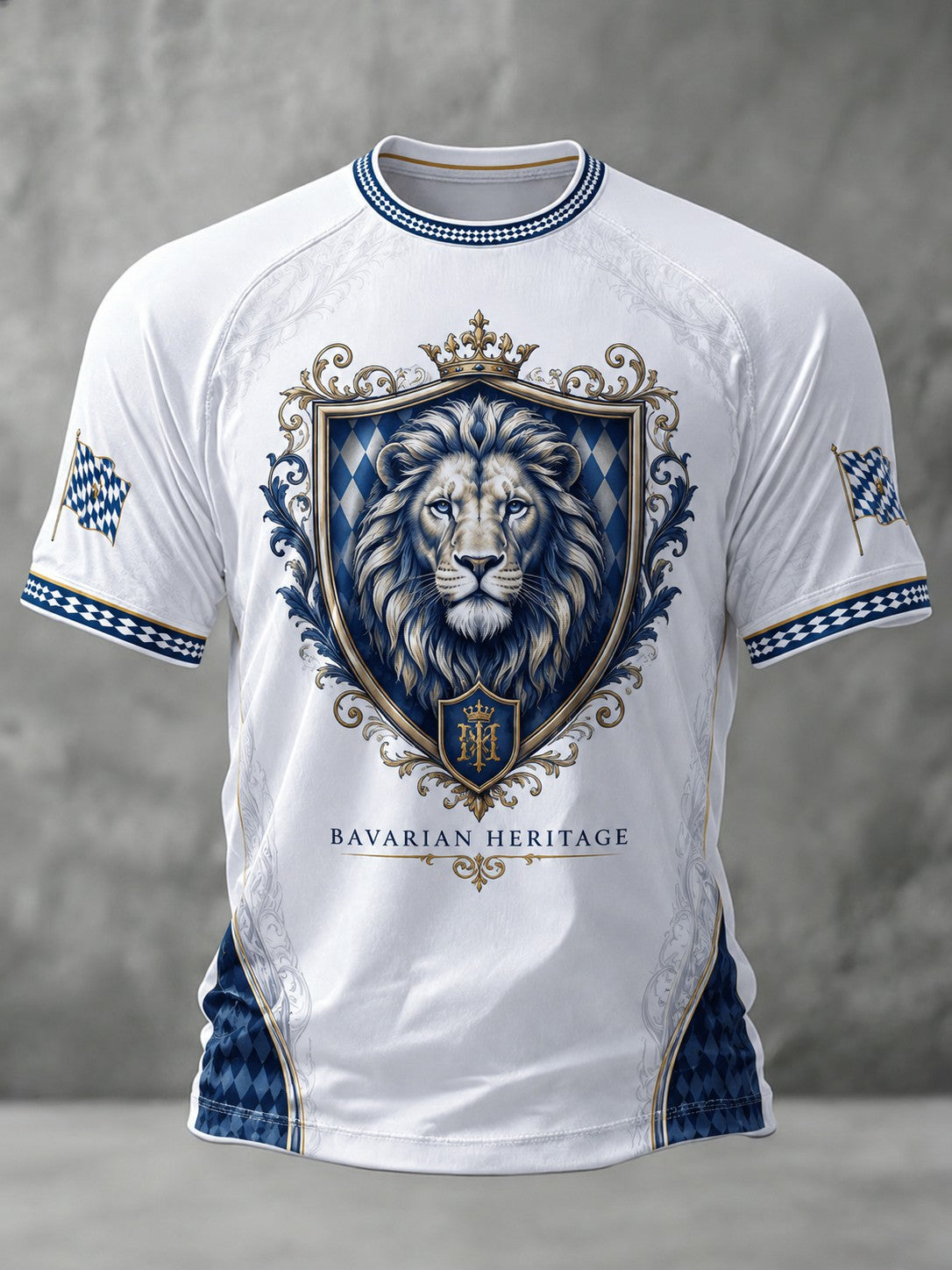 Herren-T-Shirt mit deutschem bayerischen Löwen-Print