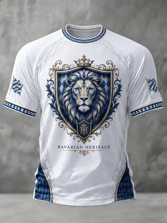 Herren-T-Shirt mit deutschem bayerischen Löwen-Print