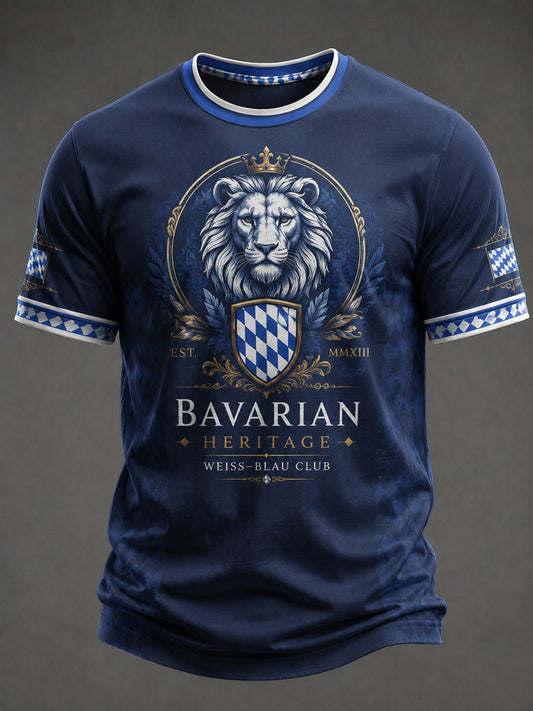 Herren-T-Shirt mit deutschem bayerischen Löwen-Print
