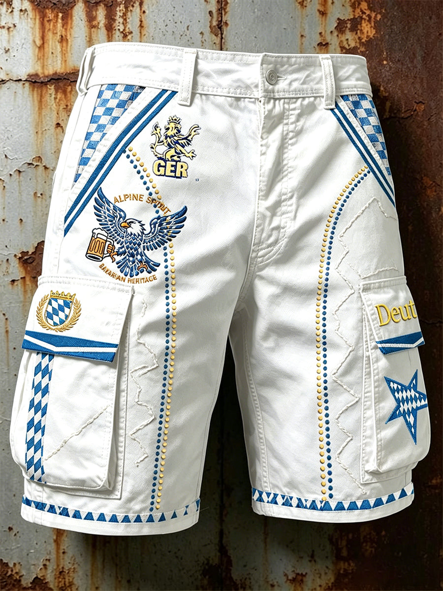 Herren deutsche bayerische Diamant-Check-Print Freizeit-Arbeits shorts