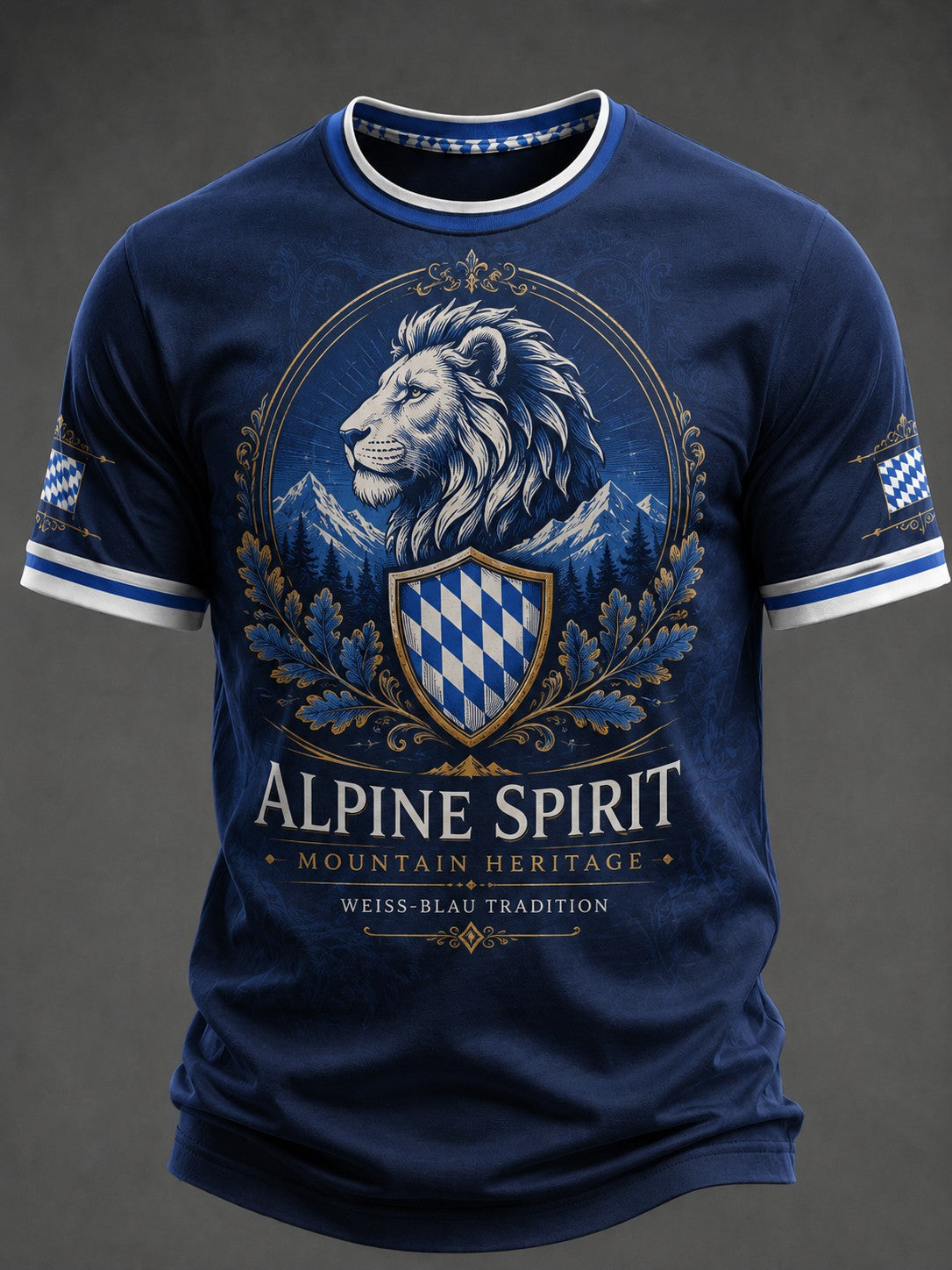 Herren-T-Shirt mit deutschem bayerischen Löwen-Print