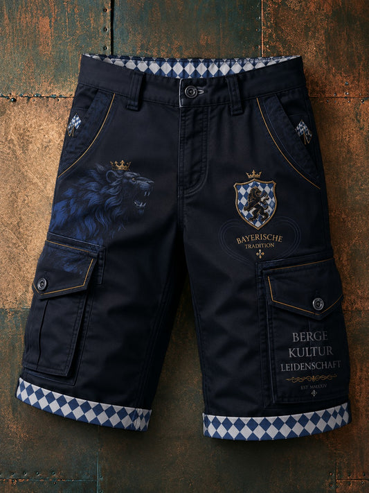 Herren-Shorts mit deutschem bayerischem Löwen-Druck