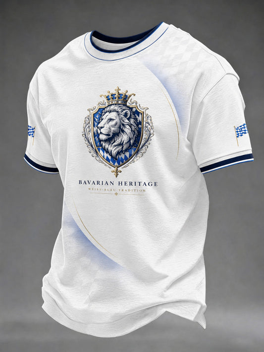 Herren-T-Shirt mit deutschem bayerischen Löwen-Print