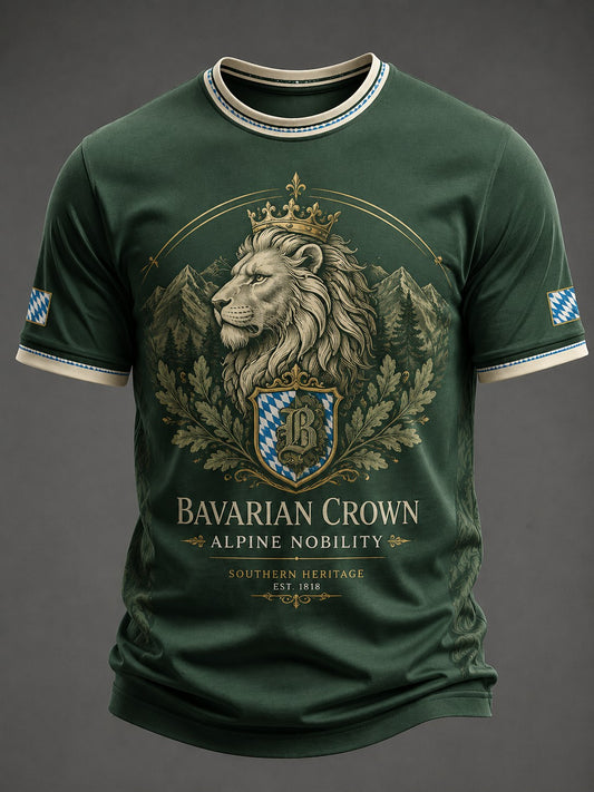 Herren-T-Shirt mit deutschem bayerischen Löwen-Print