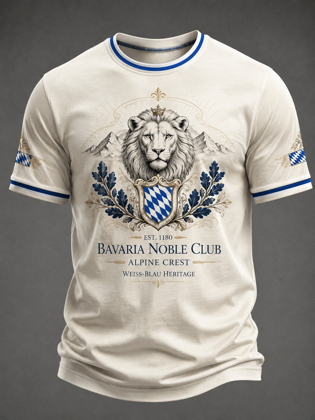 Herren-T-Shirt mit deutschem bayerischen Löwen-Print