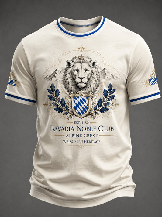 Herren-T-Shirt mit deutschem bayerischen Löwen-Print