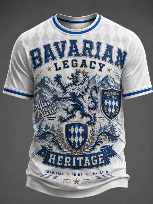 Herren-T-Shirt mit deutschem bayerischen Löwen-Print