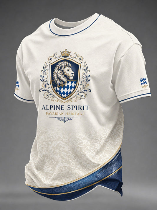 Herren-T-Shirt mit deutschem bayerischen Löwen-Print
