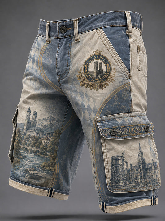 Herren-München-Deutschland-Stadtprint-Lässige Shorts