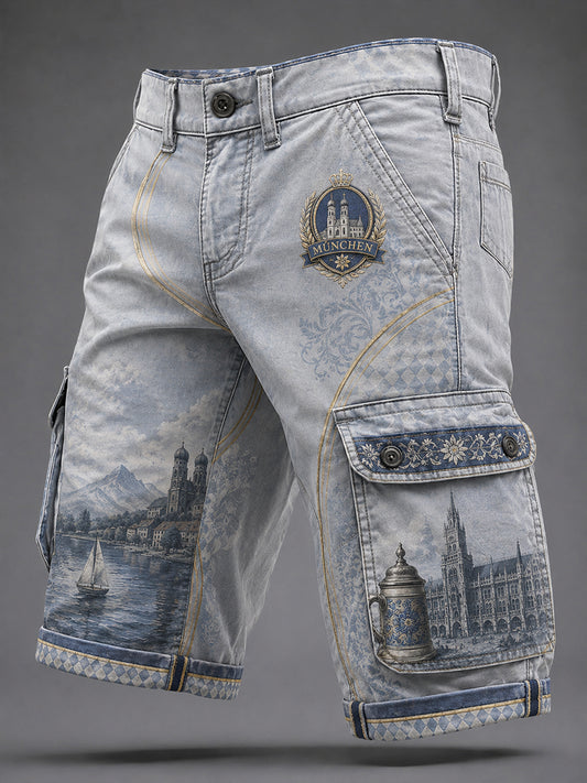Herren-München-Deutschland-Stadtprint-Lässige Shorts