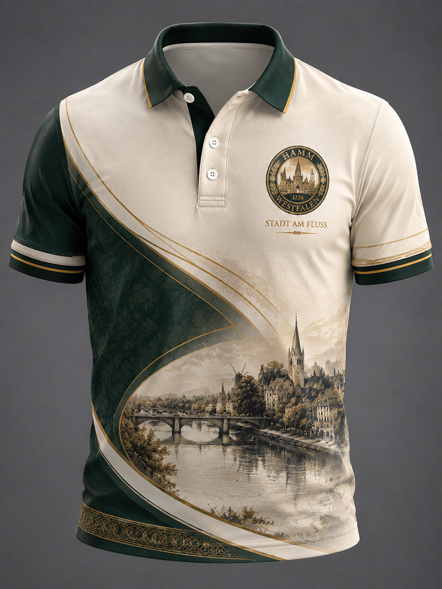 Herren-Hamm Deutschland City-Print Shirt in ruhiger Luxusoptik