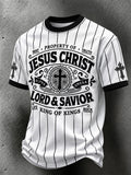 Men's faith-themed fun pattern casual short-sleeve T-shirt