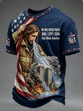 Men's WE WILL NEVER FORGET 2001/25TH/2026 God Bless America t-shirt