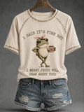 Women's 'I Said It's Fine But I Meant Jesus Will Hear About This' Printed Casual T-Shirt