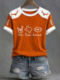Women's Game Day Football Print Casual T-shirt