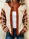 Women's Game Day Football Print Casual Jacket