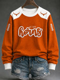 Women's Game Day Football Print Casual Regular Sweatshirt