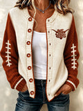Women's Game Day Football Print Casual Jacket