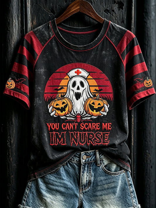 Women's Halloween Pattern Printed Casual Short Sleeve T-Shirt