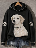 Women's Cute Dog Print Dog Lovers Casual Hoodie
