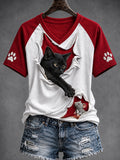 Women's Fun Animals V-Neck Short Sleeve T-Shirt