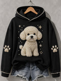 Women's Cute Dog Print Dog Lovers Casual Hoodie