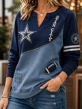 Women's Casual V-Neck Sweatshirt