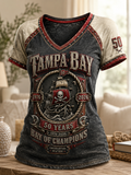 Women's V-Neck Off-Shoulder Short-Sleeved T-Shirt
