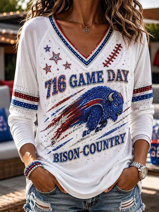 Women's Long-Sleeved T-Shirt With Dropped Shoulders