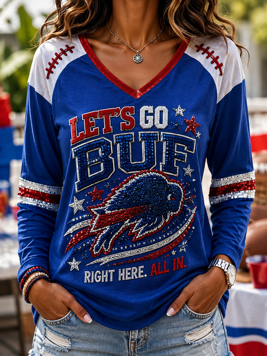 Women's Long-Sleeved T-Shirt With Dropped Shoulders