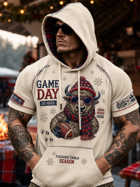 Men's Casual Short Sleeve Hoodie