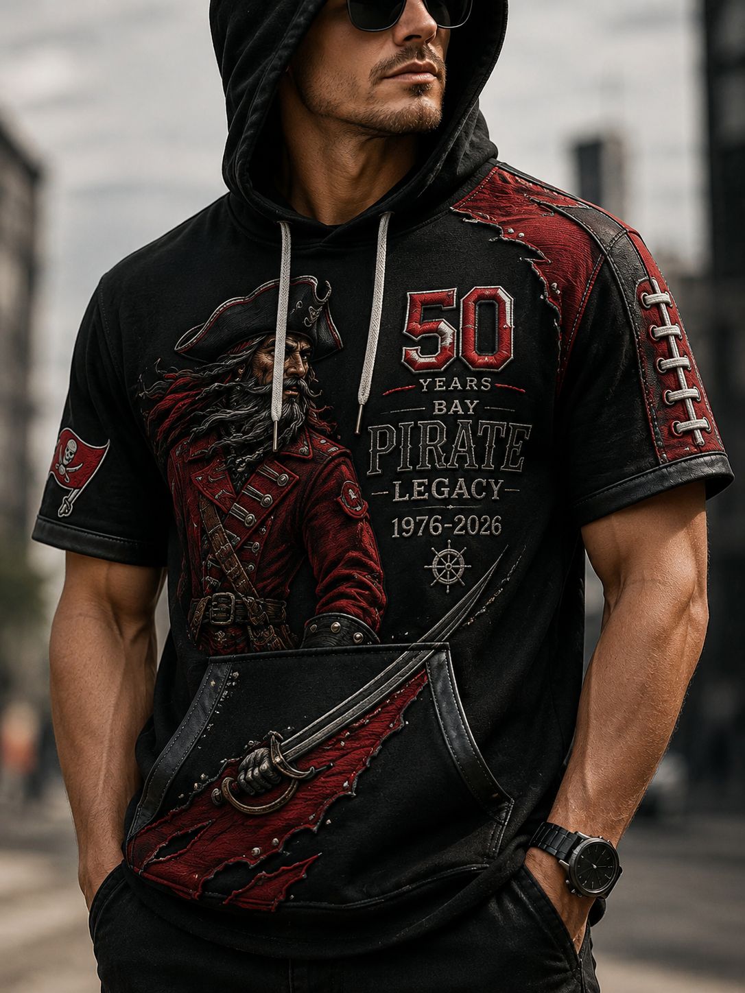 Men's Casual Short Sleeve Hoodie