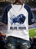 Women's V-Neck Off-Shoulder Short-Sleeved T-Shirt