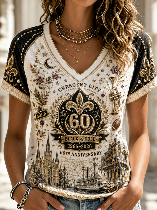 Women's V-Neck Off-Shoulder Short-Sleeved T-Shirt