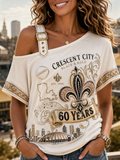 Women's Off-The-Shoulder Short-Sleeve T-Shirt