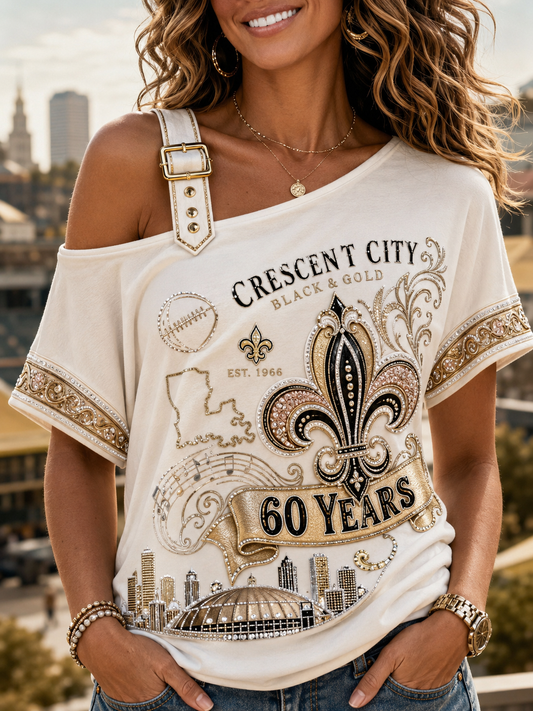Women's Off-The-Shoulder Short-Sleeve T-Shirt