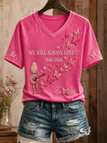 Women's Country Music Lover of Country Floral Art Printed T-shirt