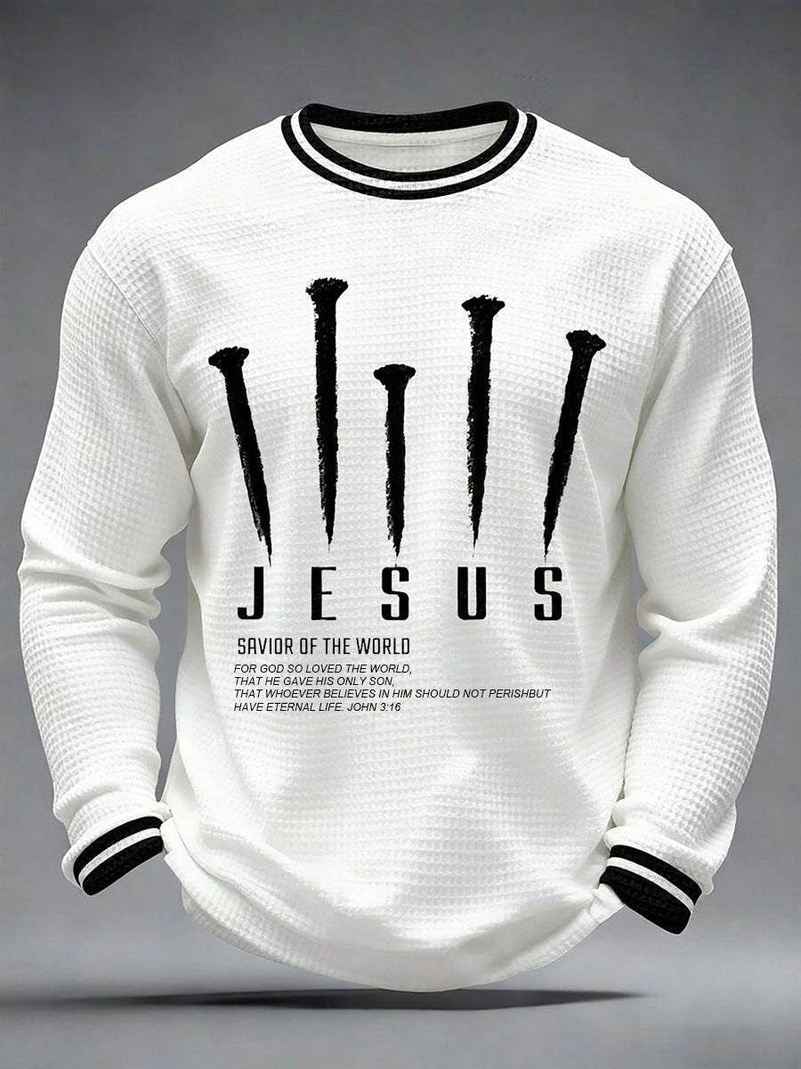Men's Jesus Savior Of The World Waffle Top