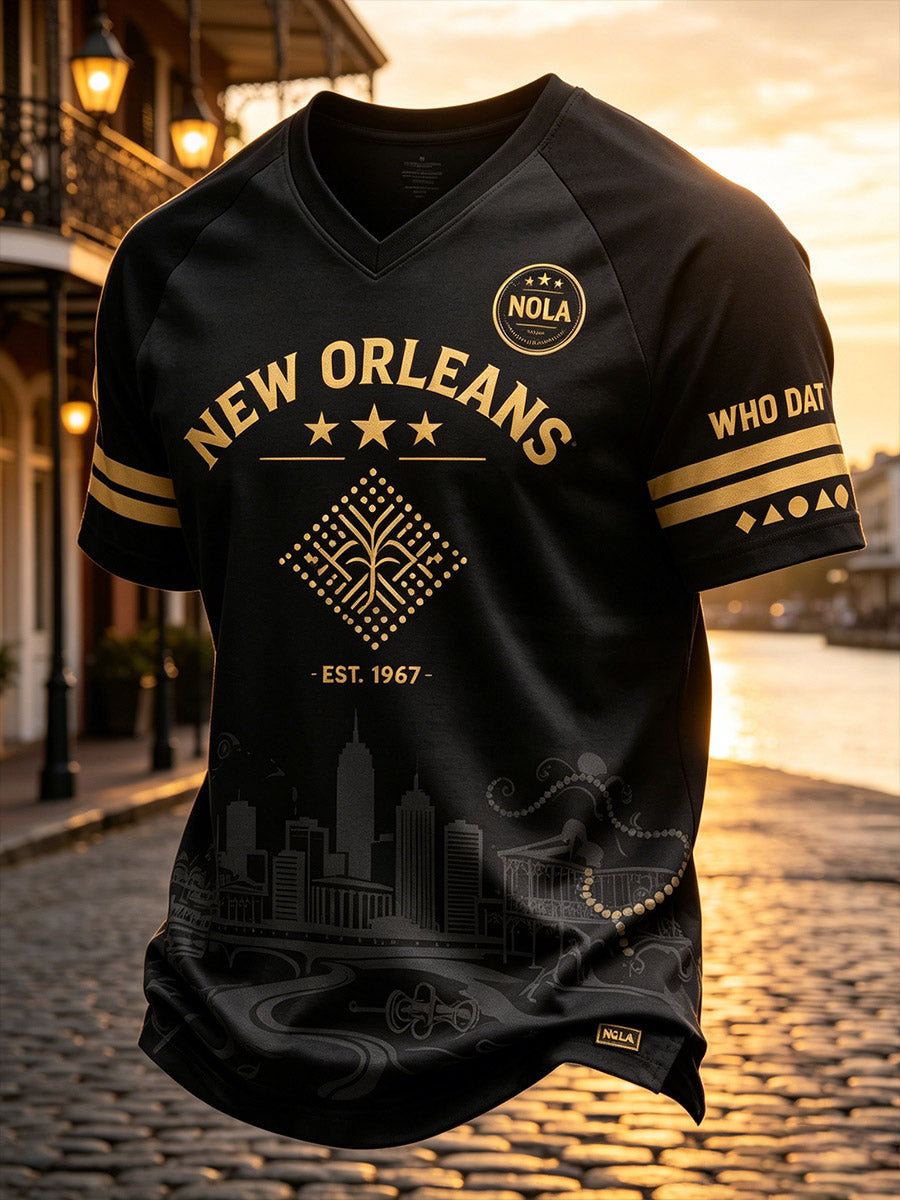 Men's V-Neck Raglan Sleeve T-Shirt