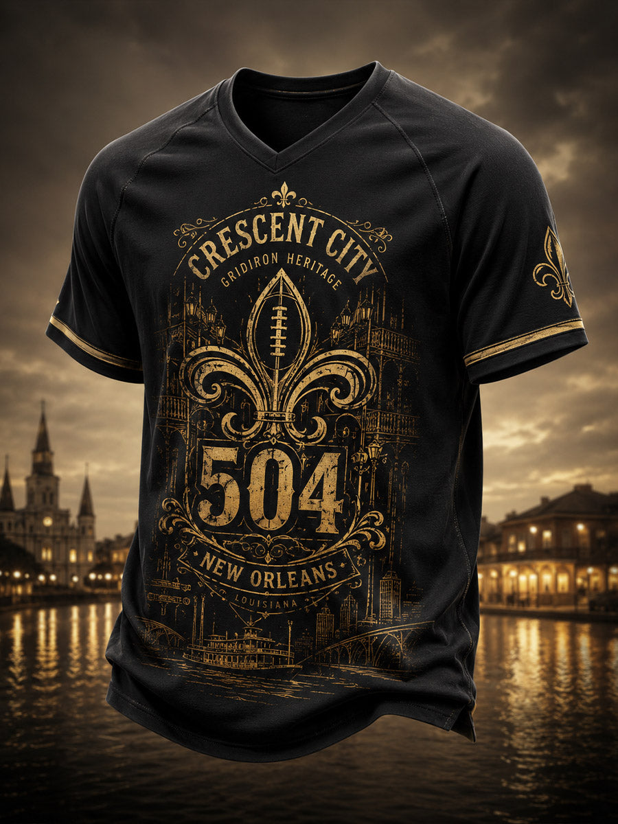 Men's  V-Neck Raglan Sleeve T-Shirt