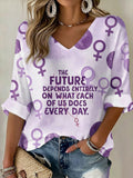 Women's THE FUTURE DEPENDS ENTIRELY ON WHAT EACH OF US DOES EVERY DAY Waffle T-shirt