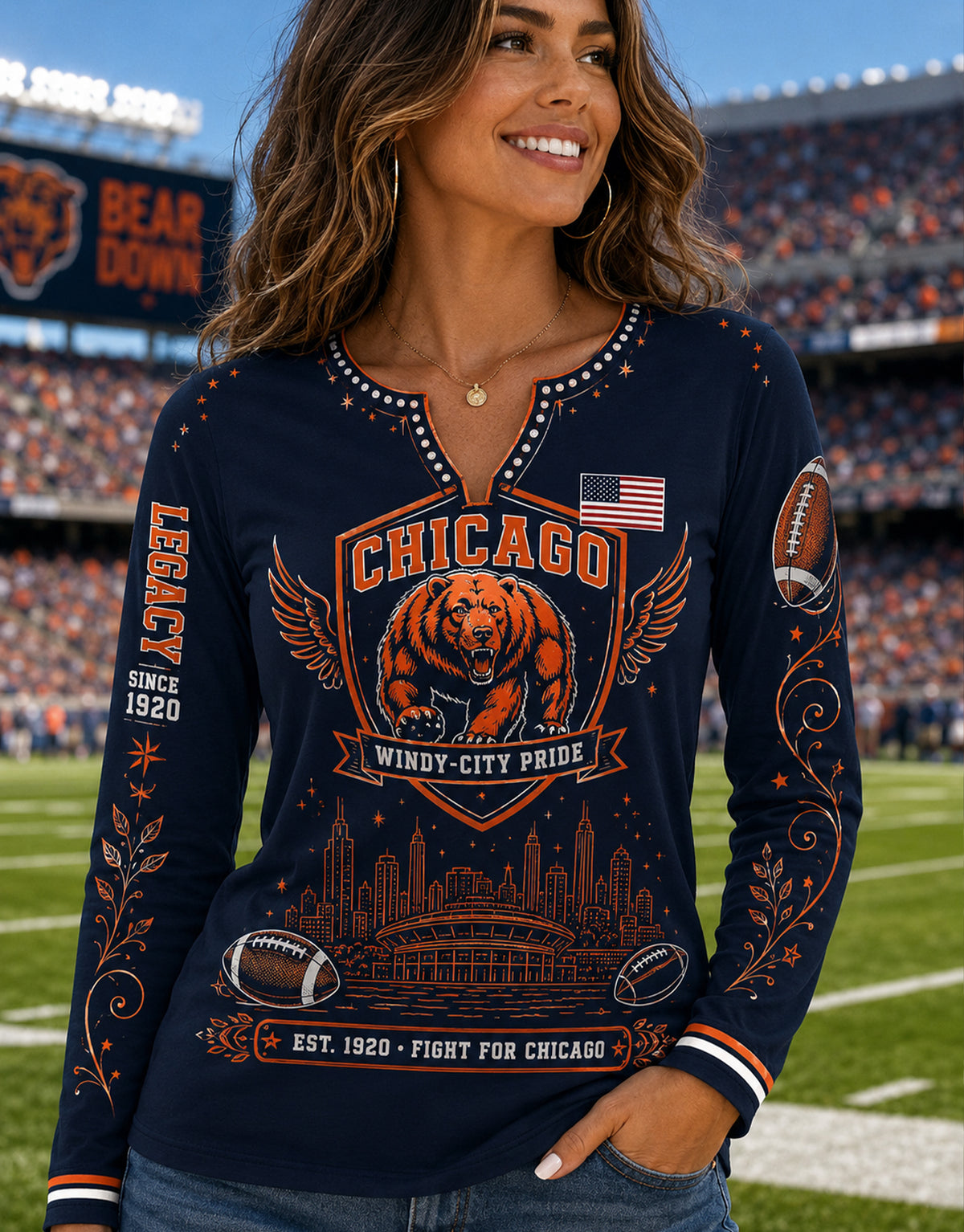 Women's Long-Sleeve V-Neck T-Shirt
