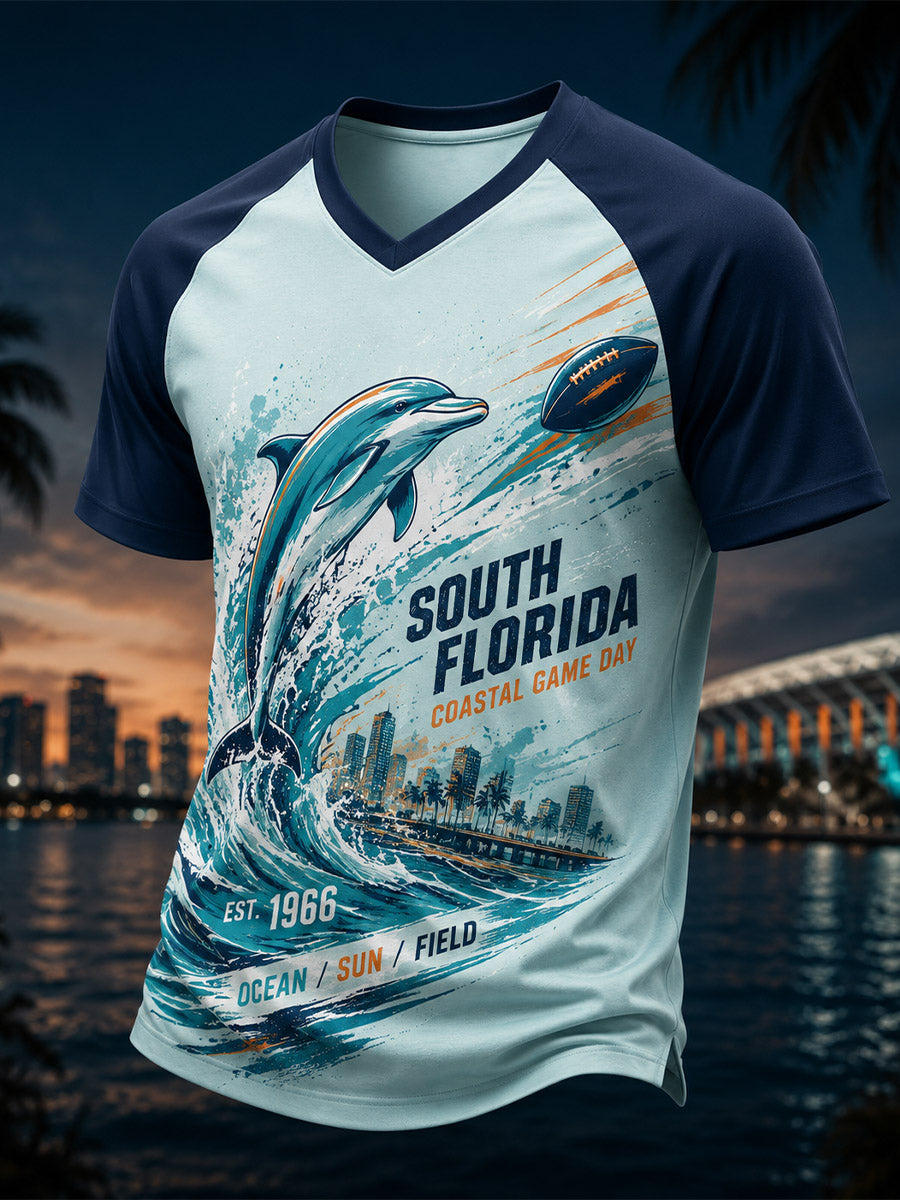 Men's V-Neck Raglan T-Shirt