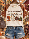 Women's Vintage I'm Ready For The 'ber Months Print Short-sleeved T-shirt