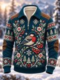 Men's Nordic Forest Animals Waffle Long Sleeve T-Shirt