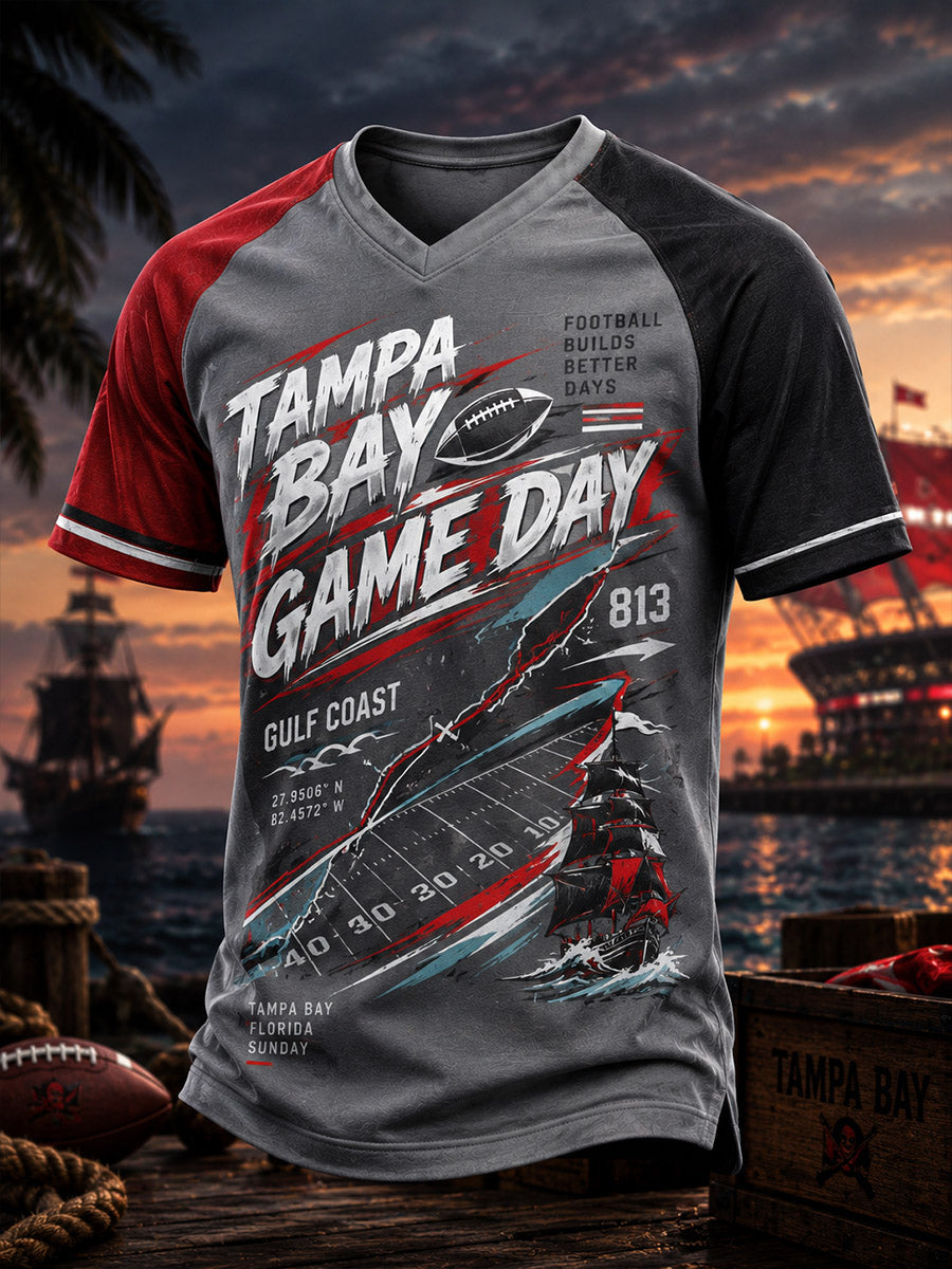 Men's V-Neck Raglan T-Shirt