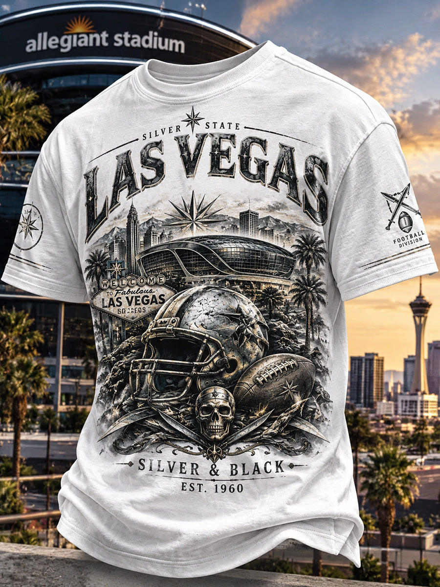 Men's American Rugby Printed Round-neck T-shirt