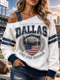Women's Long-Sleeve Off-Shoulder Sweatshirt